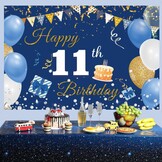 11e Verjaardag Decoratie Set Blauw Vinyl (43% korting)