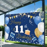 11e Verjaardag Decoratie Set Blauw Vinyl (43% korting)