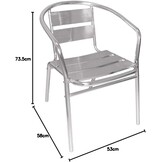 Aluminium Stoelen Zilver Set van 4 | Stapelbaar, Weerbestendig & Lichtgewicht