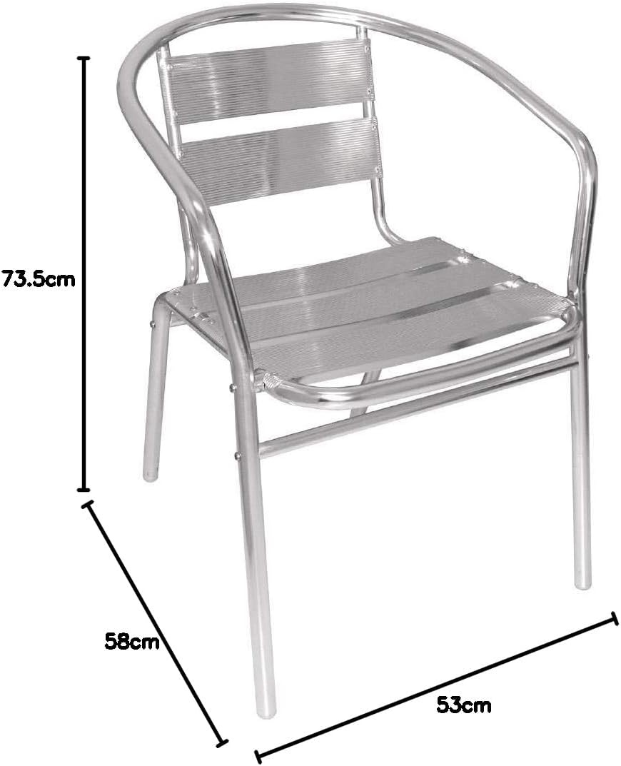 Aluminium Stoelen Zilver Set van 4 | Stapelbaar, Weerbestendig & Lichtgewicht