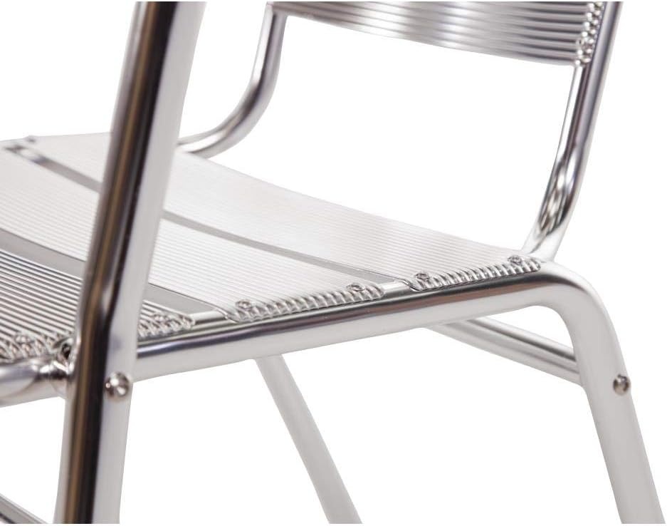 Aluminium Stoelen Zilver Set van 4 | Stapelbaar, Weerbestendig & Lichtgewicht