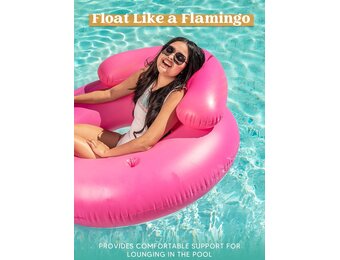 Opblaasbare Flamingo Zwemband - 112x125x97 cm met Bekerhouders - 31% Korting