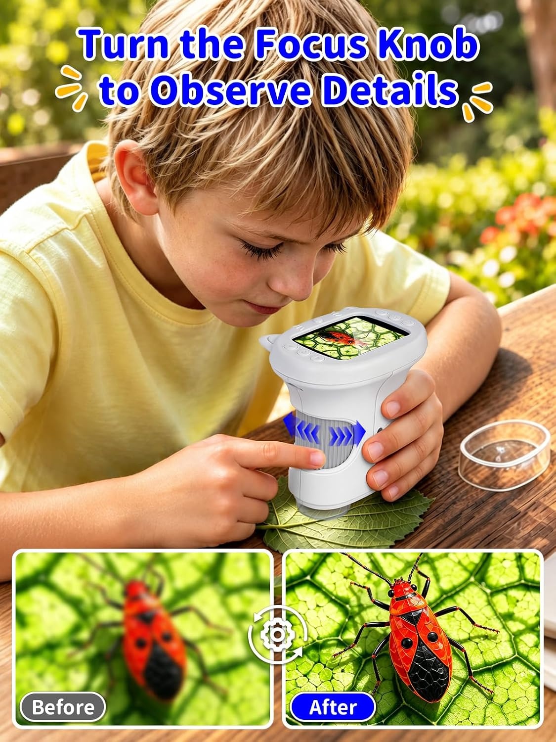 Digitale Kinder Microscoop 1000x Vergroting met IPS Scherm & 27% Korting