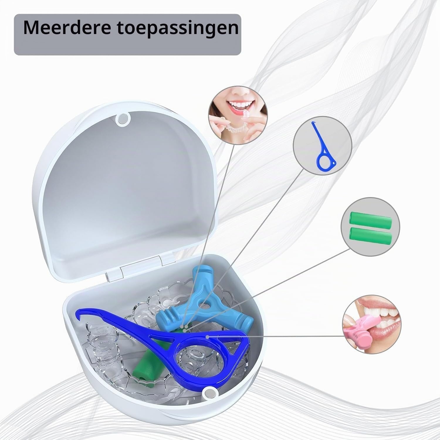 Vergrendelbare Beugeldoos voor Gebitsbeschermer - Wit - 39% Korting