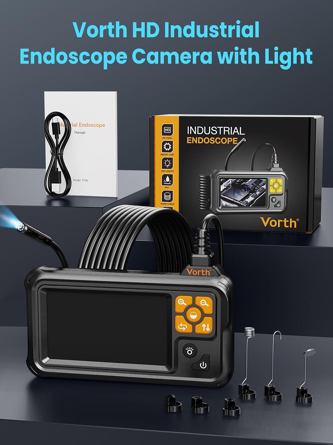 Industriële Endoscoopcamera 1080p HD met 4,3" IPS Scherm & 10m Kabel | 31% Korting