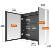 LED Spiegel Medicijnkast Badkamer 80x70 cm met Ontdooier & 3 Kleuren Licht - 35% Korting