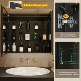 LED Spiegel Medicijnkast Badkamer 80x70 cm met Ontdooier & 3 Kleuren Licht - 35% Korting