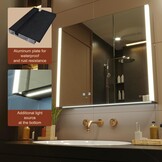 LED Spiegel Medicijnkast Badkamer 80x70 cm met Ontdooier & 3 Kleuren Licht - 35% Korting