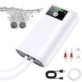 Aquariumpomp, draagbaar, luchtpomp, aquarium, USB-luchtpomp voor aquarium met luchtstenen, batterij 2600 mAh, stille aquariumpomp, twee voedingsmodi, pomp 1,5 - 2 l/min x 2