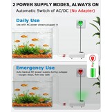 Aquariumpomp, draagbaar, luchtpomp, aquarium, USB-luchtpomp voor aquarium met luchtstenen, batterij 2600 mAh, stille aquariumpomp, twee voedingsmodi, pomp 1,5 - 2 l/min x 2