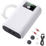 Aquariumpomp, draagbaar, luchtpomp, aquarium, USB-luchtpomp voor aquarium met luchtstenen, batterij 2600 mAh, stille aquariumpomp, twee voedingsmodi, pomp 1,5 - 2 l/min x 2