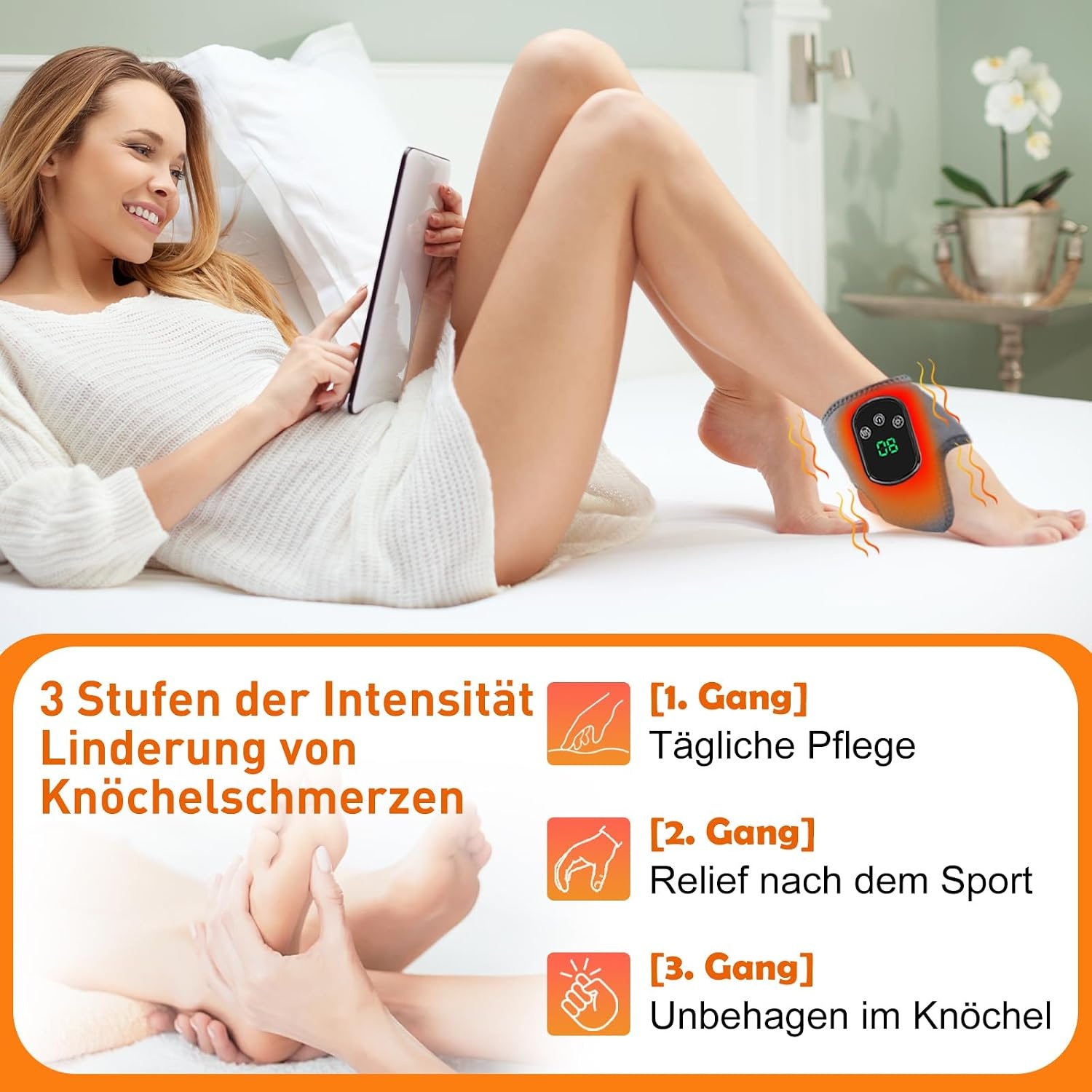 Elektrisch Voet- en Enkelmassageapparaat met Warmte - Draadloos