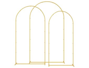 vidaXL Trouwboog Set 3 Stuks Goud 120x40x217 cm Staal - 34% Korting