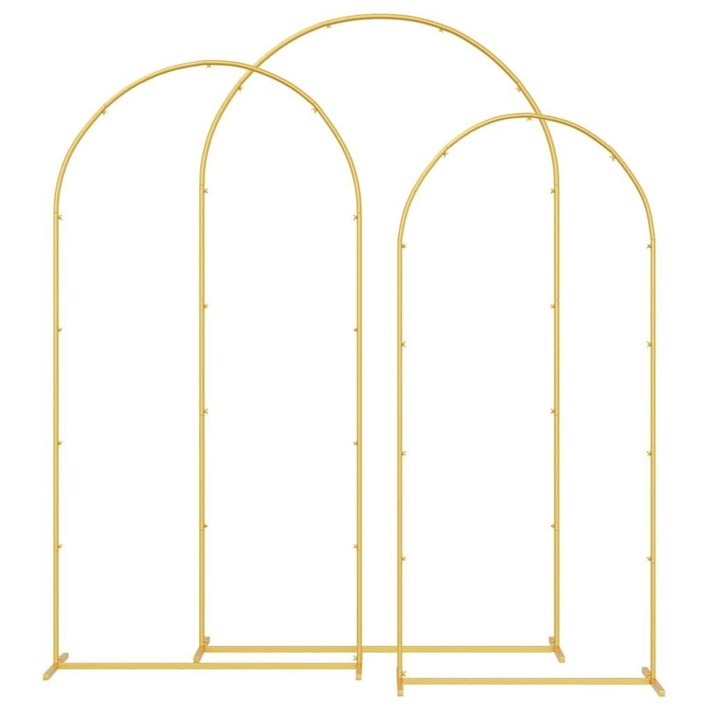 vidaXL Trouwboog Set 3 Stuks Goud 120x40x217 cm Staal - 34% Korting
