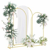 vidaXL Trouwboog Set 3 Stuks Goud 120x40x217 cm Staal - 34% Korting