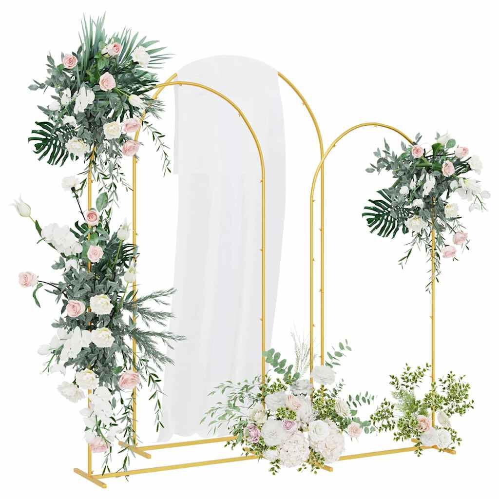 vidaXL Trouwboog Set 3 Stuks Goud 120x40x217 cm Staal - 34% Korting