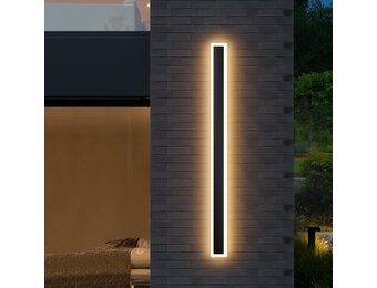 Moderne Zwarte LED Wandlamp 120cm IP54 - 34% Korting!