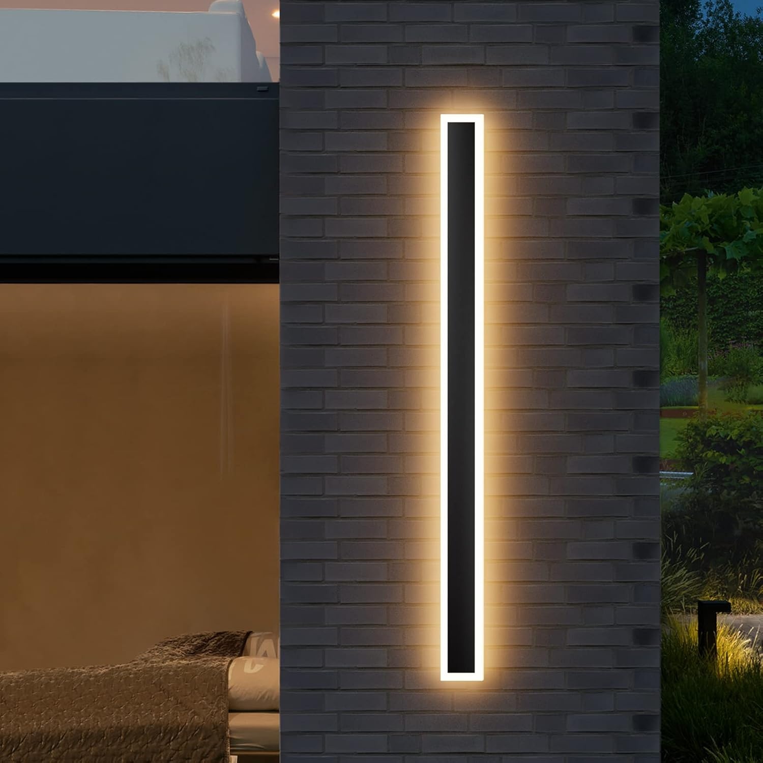 Moderne Zwarte LED Wandlamp 120cm IP54 - 34% Korting!