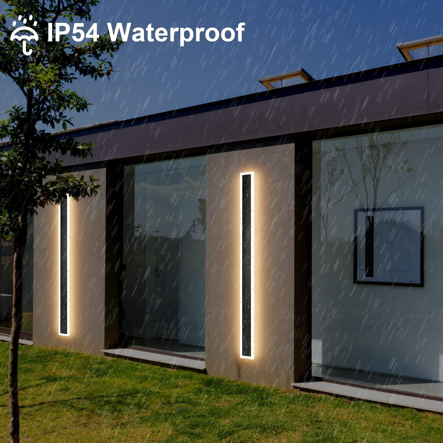 Moderne Zwarte LED Wandlamp 120cm IP54 - 34% Korting!