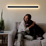 Moderne Zwarte LED Wandlamp 120cm IP54 - 34% Korting!