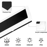 Moderne Zwarte LED Wandlamp 120cm IP54 - 34% Korting!