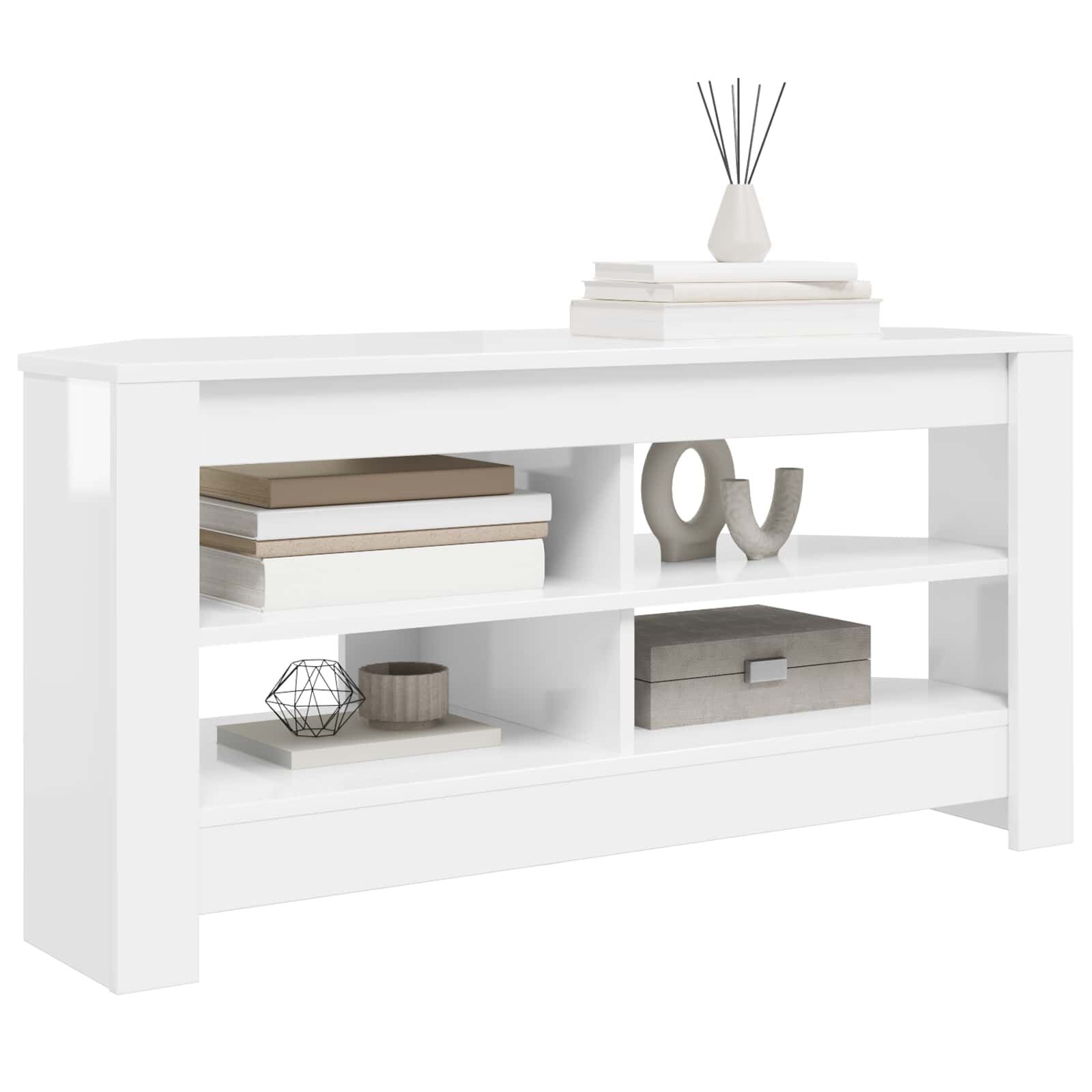 Hoek TV-Kast Hoogglans Wit 102x41x50 cm - 34% Korting!