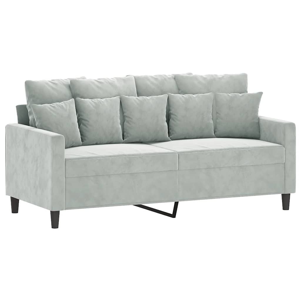 Lichtgrijze Fluweel Tweezitsbank 140 cm met 52% Korting