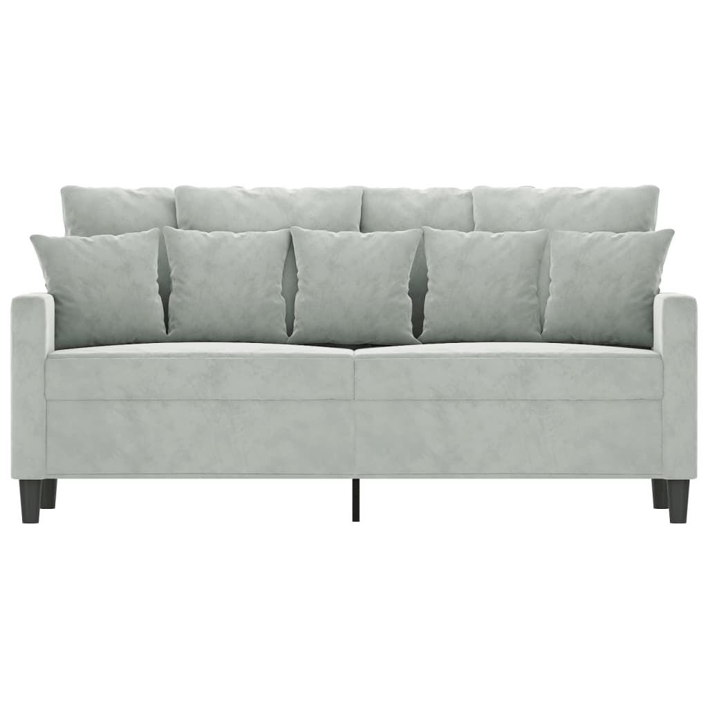 Lichtgrijze Fluweel Tweezitsbank 140 cm met 52% Korting