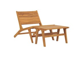 Teakhouten tuinstoel met voetensteun - 63% korting!