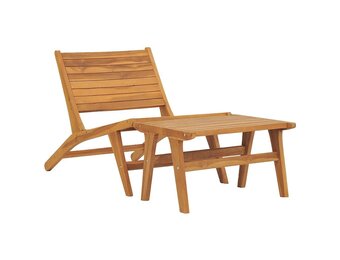 Teakhouten tuinstoel met voetensteun - 59% korting!