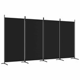 4-Panel Kamerscherm 346x180 cm Stof Zwart - 53% Korting