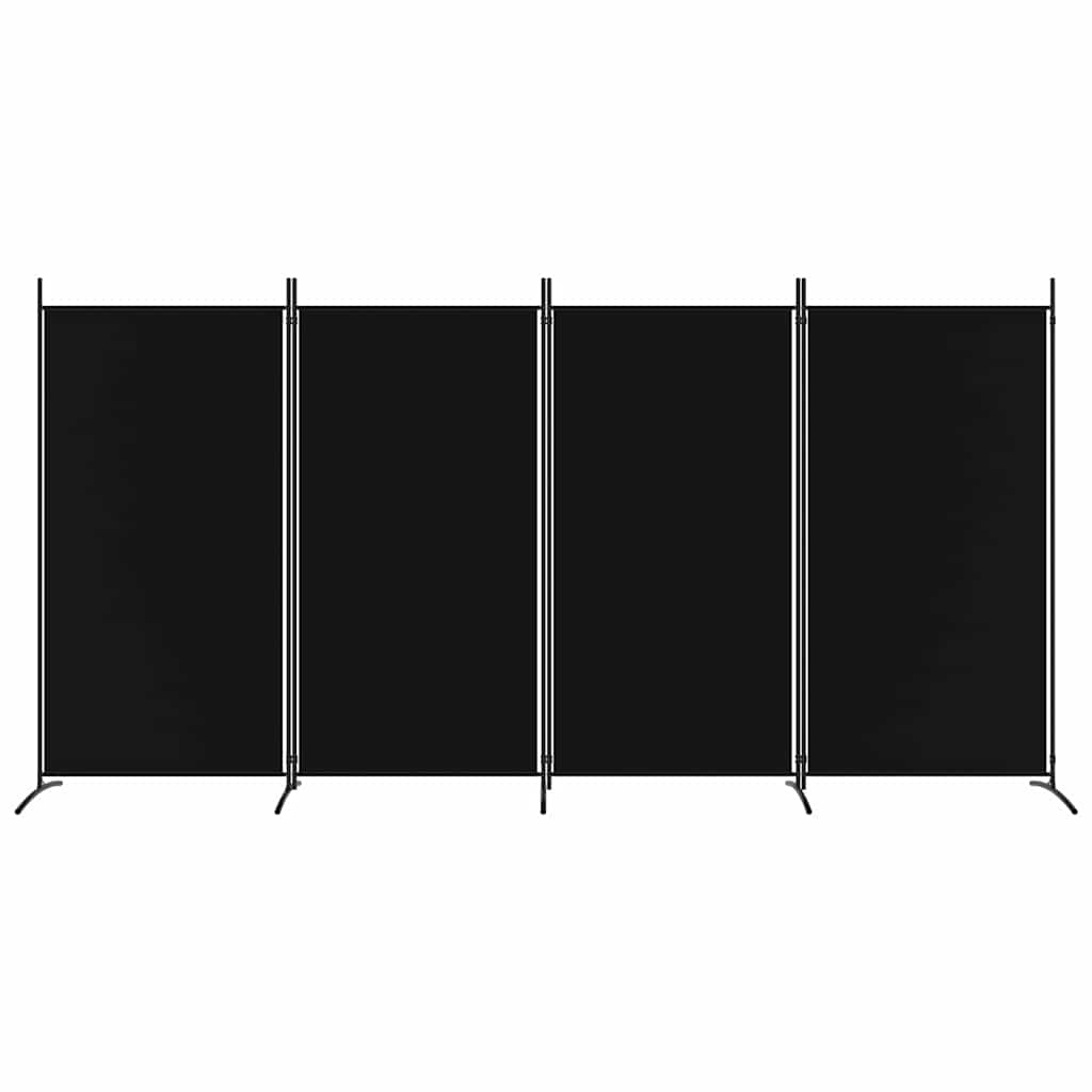 4-Panel Kamerscherm 346x180 cm Stof Zwart - 53% Korting