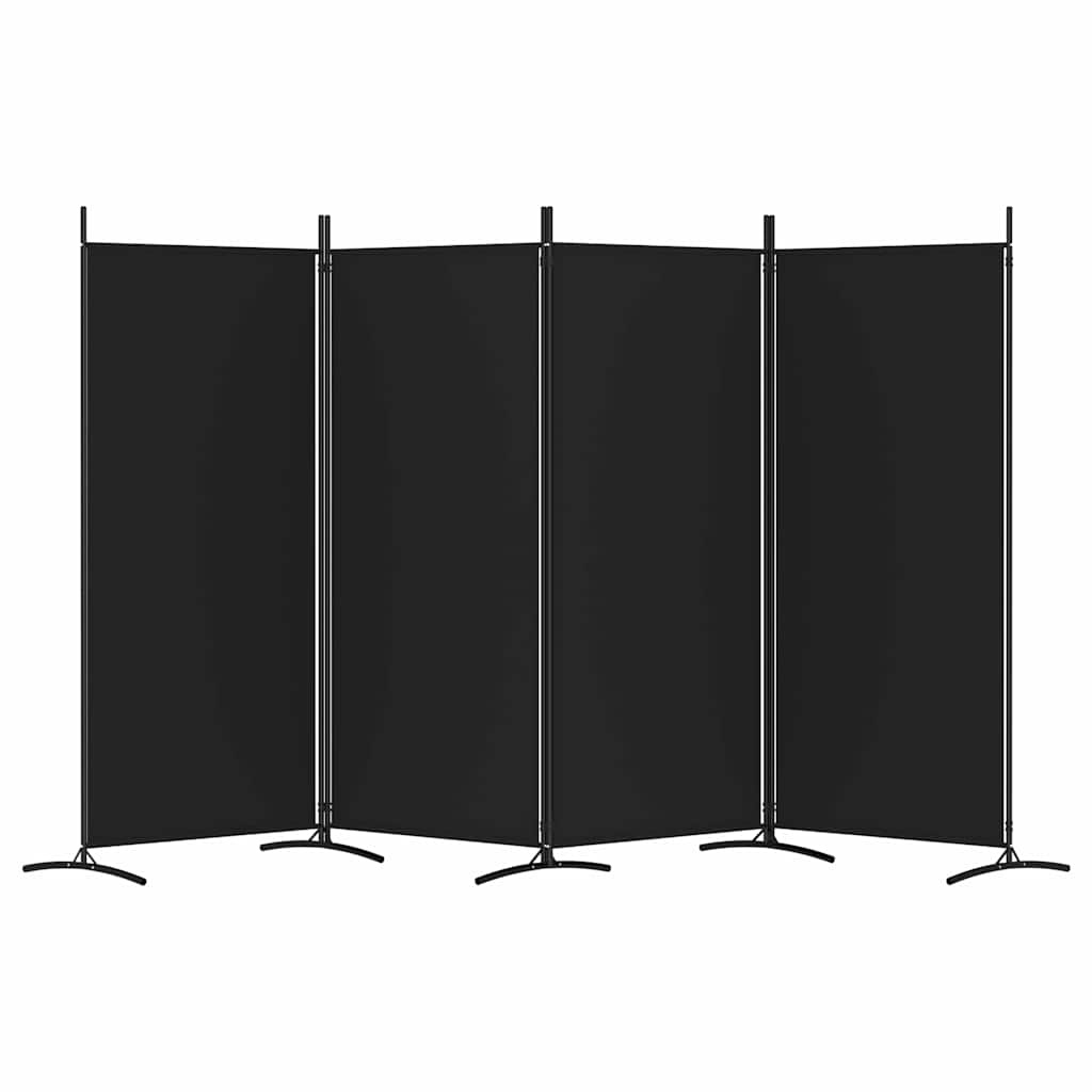 4-Panel Kamerscherm 346x180 cm Stof Zwart - 53% Korting