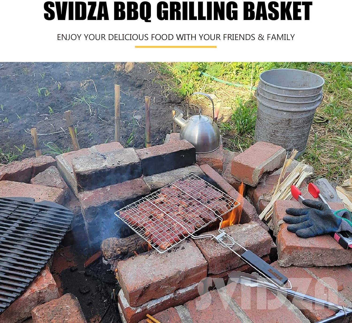 RVS Grillmand Svidza - Antiaanbaklaag - 49.5x32cm - Zilver - 30% Korting