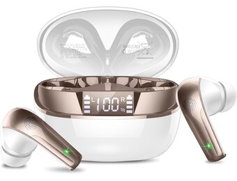 Draadloze Bluetooth 5.4 Koptelefoon - Goud Wit (31% Korting)