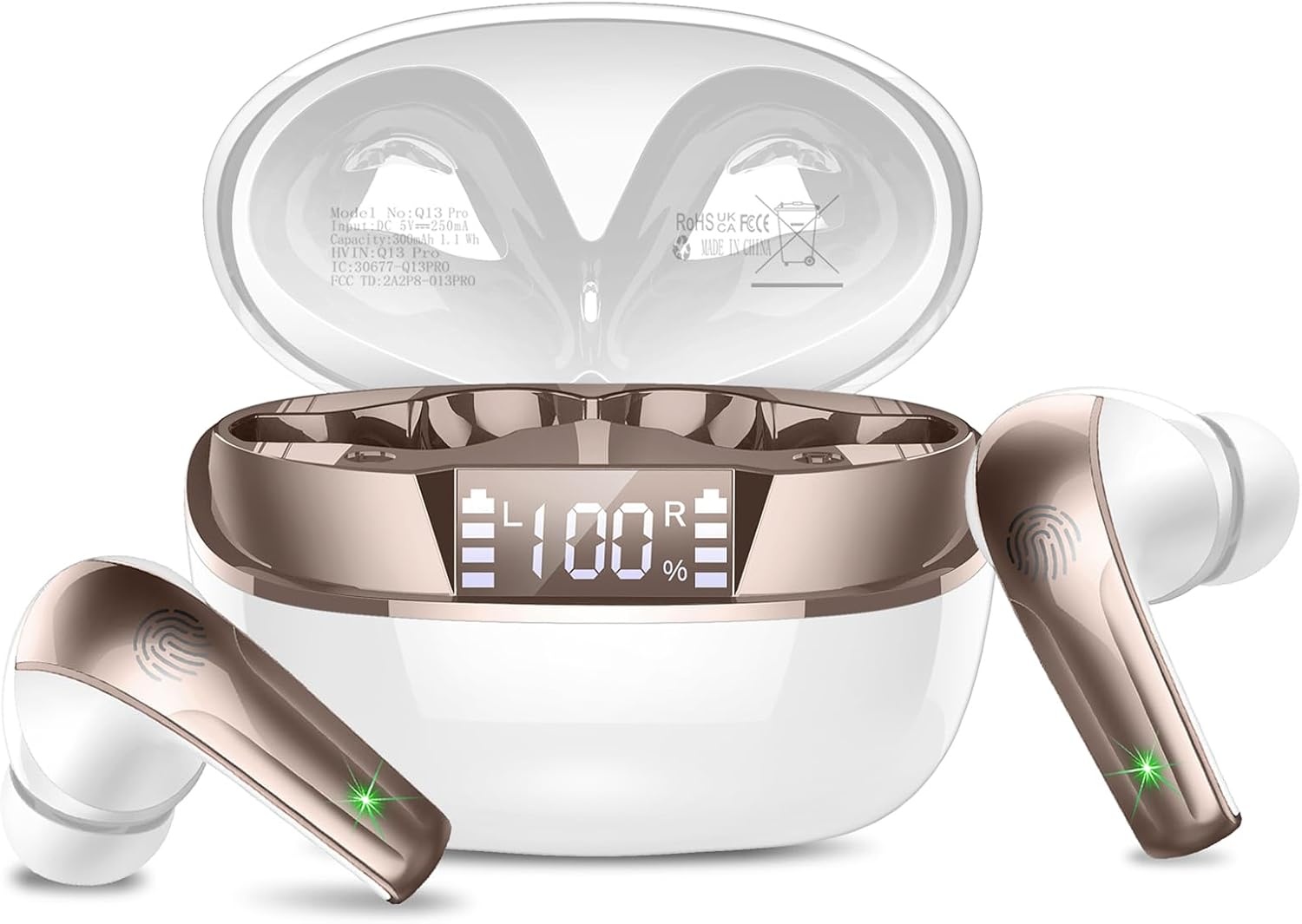 Draadloze Bluetooth 5.4 Koptelefoon - Goud Wit (31% Korting)