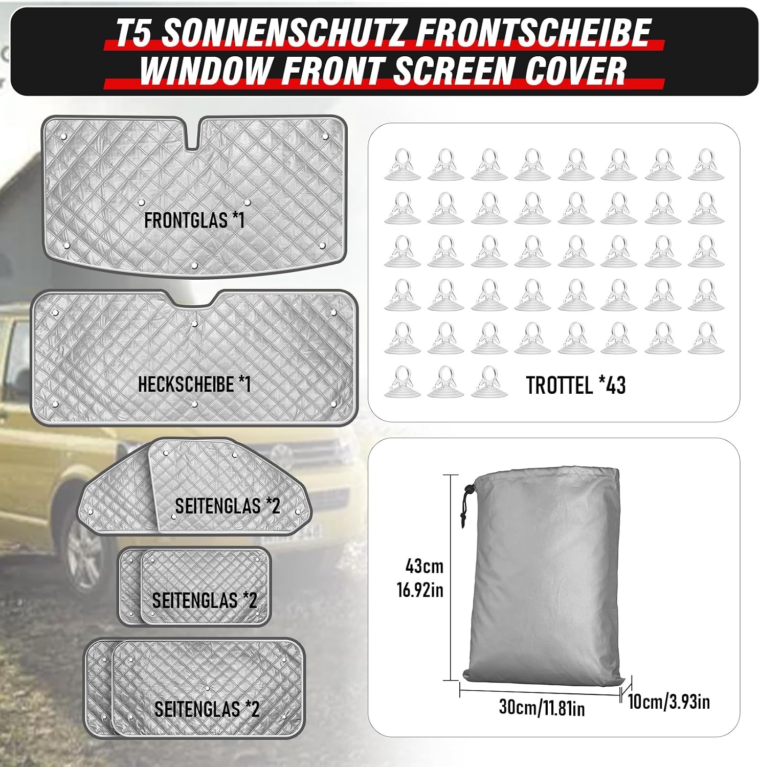 MaxAwe Thermomatten 8-delig voor VW T5/T6 LWB - 53% Korting