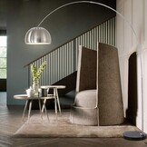 ACMHNC Booglamp Zilver LED E27 - Dimbaar met Afstandsbediening & 34% Korting