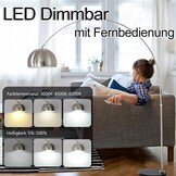ACMHNC Booglamp Zilver LED E27 - Dimbaar met Afstandsbediening & 34% Korting