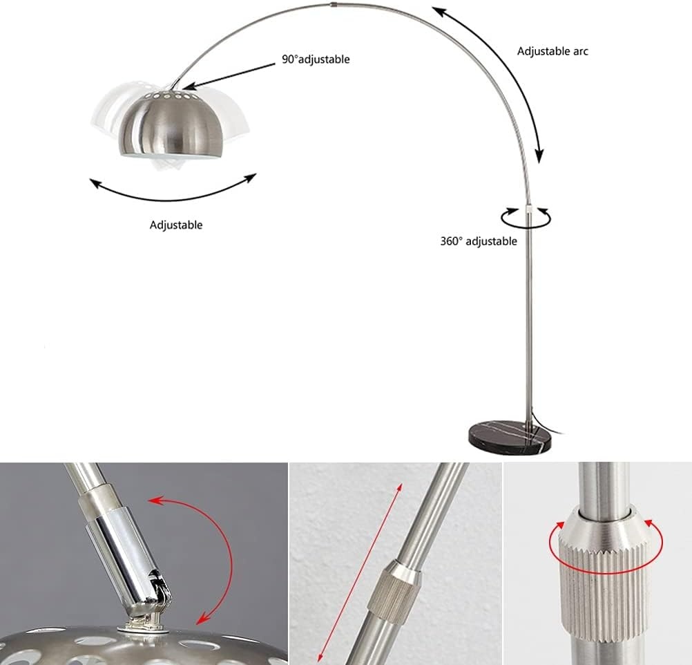 ACMHNC Booglamp Zilver LED E27 - Dimbaar met Afstandsbediening & 34% Korting
