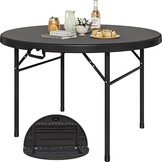 Klaptafel Rond 122 cm Zwart - 34% Korting