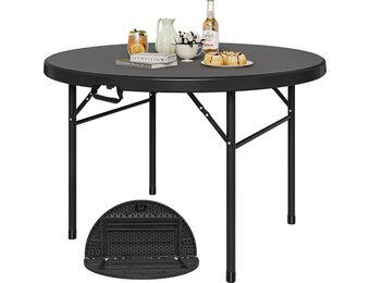 Klaptafel Rond 122 cm Zwart - 34% Korting
