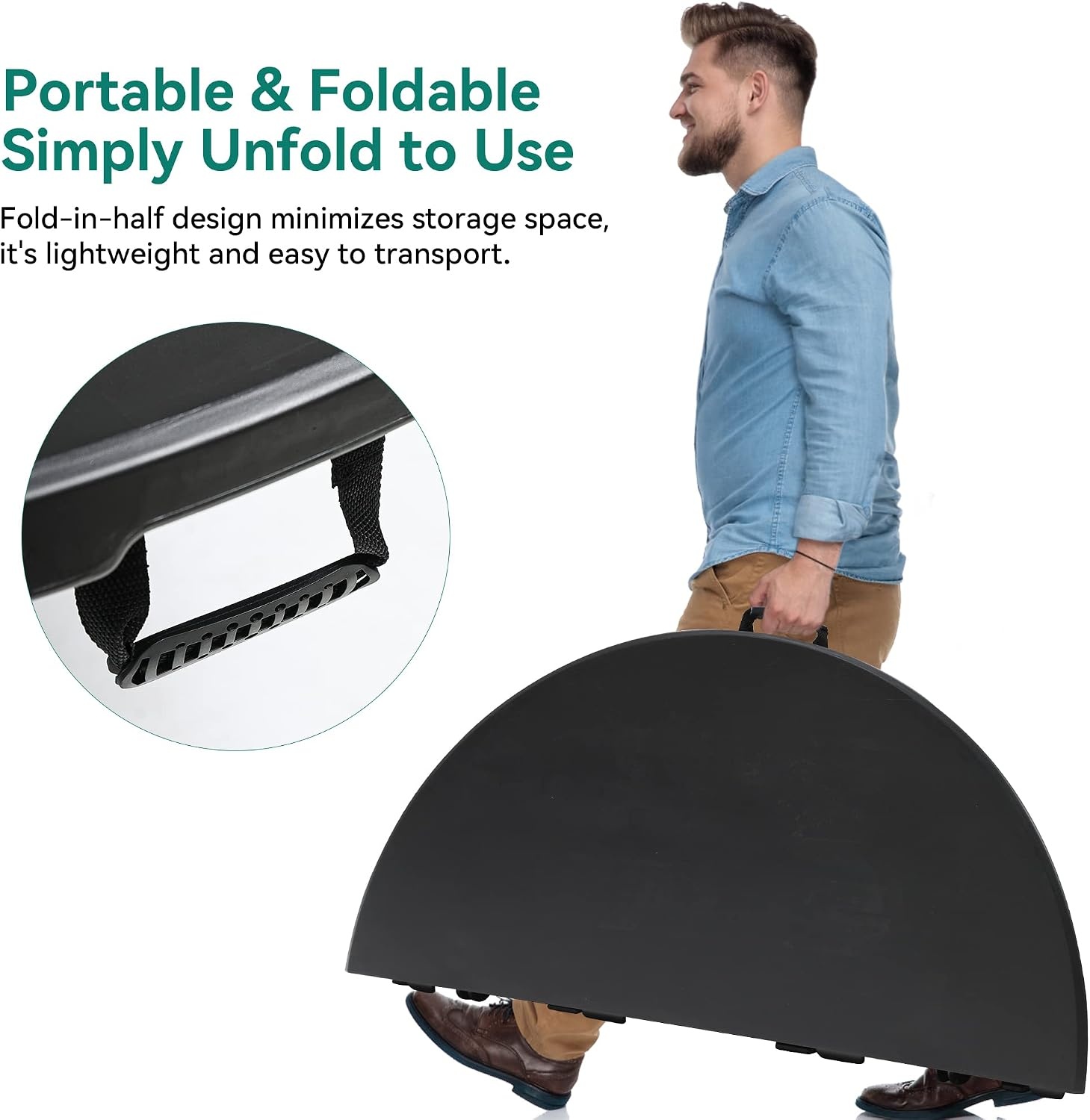 Klaptafel Rond 122 cm Zwart - 34% Korting
