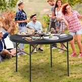 Klaptafel Rond 122 cm Zwart - 34% Korting