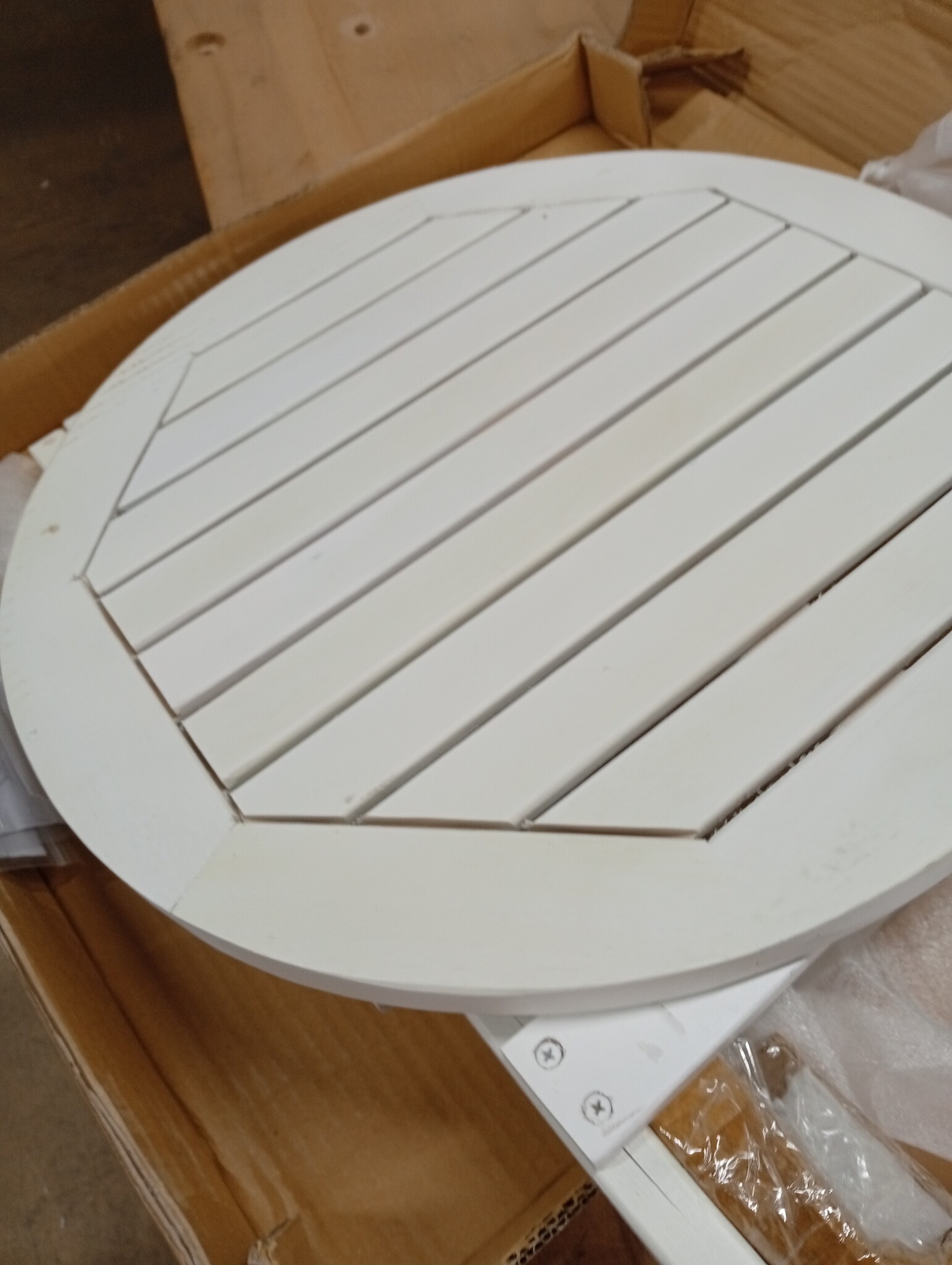 VidaXL Tuintafel Inklapbaar Acaciahout Ø 46 cm Wit - 52% Korting!