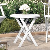 VidaXL Tuintafel Inklapbaar Acaciahout Ø 46 cm Wit - 52% Korting!