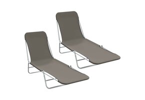 2x Inklapbare Ligbedden Staal & Stof Grijs - 40% Korting