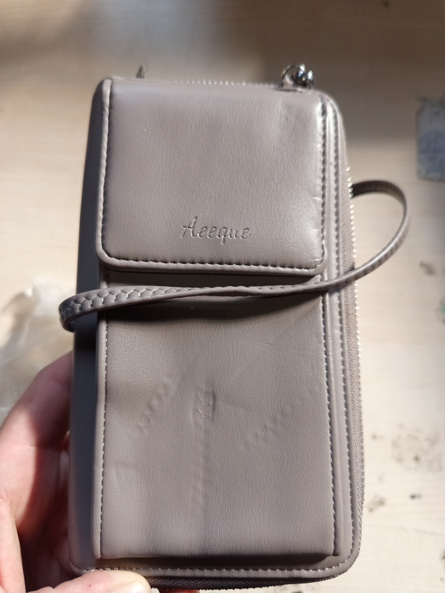 Aeeque Telefoontasje Schoudertas voor Dames van PU Leer, 20 x 12 x 5 cm