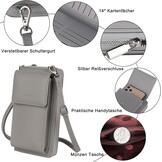 Aeeque Telefoontasje Schoudertas voor Dames van PU Leer, 20 x 12 x 5 cm