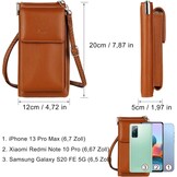 Aeeque Telefoontasje Schoudertas voor Dames van PU Leer, 20 x 12 x 5 cm